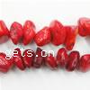 Natürliche Chips Türkis Perlen, Gefärbte Türkis, Klumpen, rot, 3-15mm, Bohrung:ca. 1mm, Länge:15.7 ZollInch, verkauft von Strang