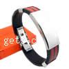 Silicone Stainless Steel Bracelets, stainless steel clasp Inch 