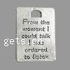 Zinc Alloy Message Pendants, Rectangle, plated, with letter pattern Approx 