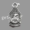 Pendentif bijoux bouddhistes, alliage de zinc, bouddha, Placage, plus de couleurs à choisir Environ 2mm Vendu par sac