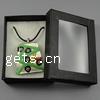 Box Packing Lampwork Glass Necklaces, silver foil, Square, 38x37x7mm, Length:17 Inch, Sold by Box