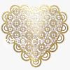 Filigree Brass Stampings, Heart, plated, hollow 