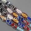 Plated Lampwork Beads, Oval, silver foil, mixed colors Approx 2mm Inch 