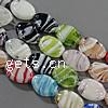 Plated Lampwork Beads, Oval, mixed colors Approx 2mm .5 Inch 