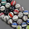 Plated Lampwork Beads, Round, mixed colors, 14mm Approx 2mm .5 Inch 