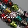 Silver Foil Lampwork Beads, Heart, drawbench, mixed colors Approx 2mm .5 Inch 
