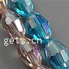 Nachmachung Swarovski Oval Perlen, Kristall, AB Farben platiniert, facettierte, mehrere Farben vorhanden, 6x4mm, Länge:14.9 ZollInch, 72PCs/Strang, verkauft von Strang