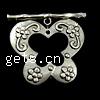 Zinc Alloy Toggle Clasp, Butterfly, plated, single-strand Approx 2mm 