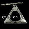 Zinc Alloy Toggle Clasp, Triangle, plated, single-strand Approx 3.5mm 
