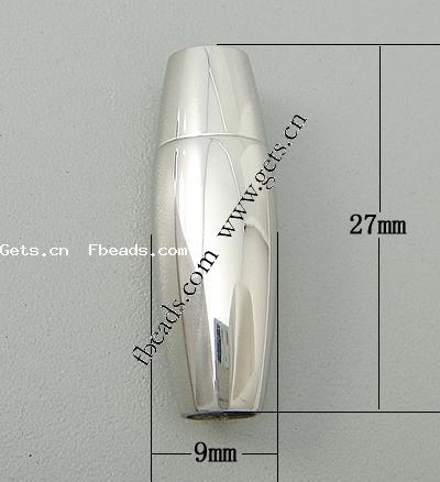 Round Stainless Steel Magnetic Clasp, 316 Stainless Steel, Oval, original color, 27x9mm, Hole:Approx 4mm, Sold By PC