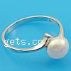 perla anillo de dedo de plata, plata de ley 925, con perla, diverso tamaño para la opción, Vendido por UD