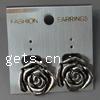 Zinc Alloy Clip Earring, iron earring clip, Flower 