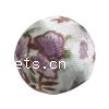 Cloth Woven Beads, with Plastic, Round, with flower pattern & no hole 8mm 
