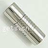 Round Stainless Steel Magnetic Clasp, Tube, plated Approx 4mm 