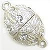 Zinc Alloy Magnetic Clasp, Oval, plated, with rhinestone & single-strand Approx 2mm 