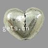 Zinklegierung Herz Perlen, plattiert, keine, frei von Kadmium, 10x7x5mm, Bohrung:ca. 1.5mm, verkauft von kg