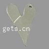Zinklegierung Herz Anhänger, plattiert, keine, frei von Kadmium, 25x16x2mm, Bohrung:ca. 1mm, ca. 250PCs/kg, verkauft von kg