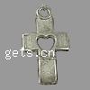 Zinc Alloy Cross Pendants, plated, with heart pattern Approx 2mm, Approx 
