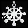Stainless Steel Ship Wheel & Anchor Pendant, nautical pattern, original color 