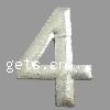 Zinc Alloy Number Bead, Number 4, plated Approx 