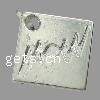 Zinc Alloy Tag Charm, Rectangle, plated cadmium free Approx 1.5mm, Approx 