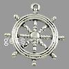 Zinc Alloy Ship Wheel & Anchor Pendant, plated cadmium free Approx 2mm, Approx 