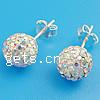 CRYSTALLIZED™ Crystal Sterling Silver Stud Earring, sterling silver post pin, Round 8mm 