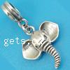 Thailand Sterling Silver Pendants, Elephant, without troll Approx 4.5mm 