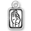 Sterling Silver Message Pendant, 925 Sterling Silver, Rectangle, plated, with letter pattern 