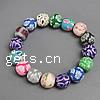 Polymer Clay Bracelets, Round, multi-colored, 11mm .5 Inch 