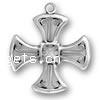Colgantes Cruces de plata esterlina, plata de ley 925, chapado, más colores para la opción, 25x25mm, Vendido por UD