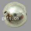Zinc Alloy Large Hole Beads, Round, plated, smooth cadmium free, 5mm Approx 2mm 