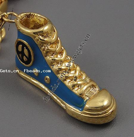 Zinc Alloy Shoes Pendants, with enamel, plated, enamel, more colors for choice, 28x15x9mm, Hole:Approx 2mm, Sold By PC