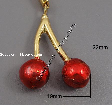 Zinc Alloy Enamel Pendants, Cherry, plated, more colors for choice, 22x19x8mm, Hole:Approx 2mm, Sold By PC
