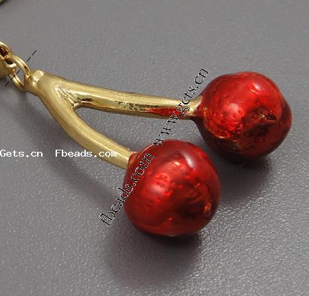 Zinc Alloy Enamel Pendants, Cherry, plated, more colors for choice, 22x19x8mm, Hole:Approx 2mm, Sold By PC