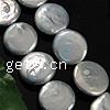 Бусины из искусственного пресноводного жемчуга в форме монеты, Пресноводные жемчуги, Плоская форма, натуральный, белый, 13-14mm, отверстие:Приблизительно 0.8mm, длина:14.5 дюймовый, продается Strand