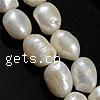 Baroque Cultured Freshwater Pearl Beads, natural, white, Grade AA, 10-11mm Approx 0.8mm .5 Inch 