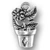 Sterling Silver Flower Pendants, 925 Sterling Silver, plated 