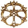Brass Pendant Rhinestone Setting, Flower, plated Inner Approx 3mm,4mm 