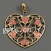 Metal Alloy Jewelry Pendants, with Resin, Heart, with rhinestone Approx 