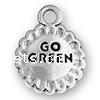 Sterling Silver Message Pendant, 925 Sterling Silver, Flower, plated, with letter pattern 