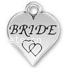 Sterling Silver Message Pendant, 925 Sterling Silver, Heart, plated, with letter pattern 