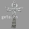 Pendentifs croix en alliage de zinc  , Crucifix, Placage, plus de couleurs à choisir Environ 3mm Vendu par sac