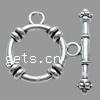 Zinc Alloy Toggle Clasp, Round, plated, textured & single-strand Approx 3mm 