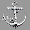 Zinc Alloy Ship Wheel & Anchor Pendant, plated, nautical pattern & with letter pattern Approx 3mm, Approx 