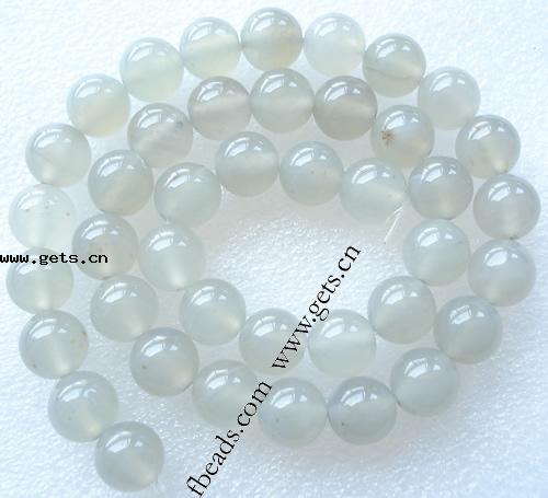 Natural Grey Agate Beads, Round, more sizes for choice, Grade AA, Hole:Approx 1-1.5mm, Length:Approx 15.5 Inch, Sold By Strand