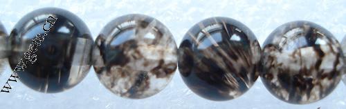 Perle de Pastèque noire, noir de pastèque, Rond, multiple tailles pour le choix, Longueur:15 pouce, Vendu par brin