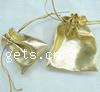 Organza Jewelry Pouches Bags & solid color, gold 