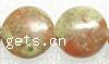 Unakit Perlen, Unakite, flache Runde, aus China, 12mm, Länge:15 ZollInch, verkauft von Strang