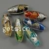 Silver & Gold Foil Lampwork Beads, Oval, gold foil and silver foil Approx 2mm 